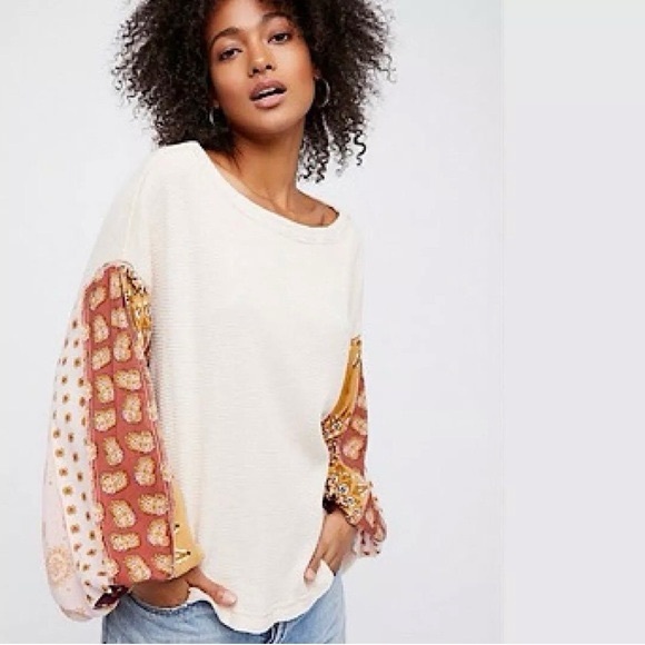 FREE PEOPLE womens XS Blossom Thermal Top In Rose NWT - Picture 2 of 14